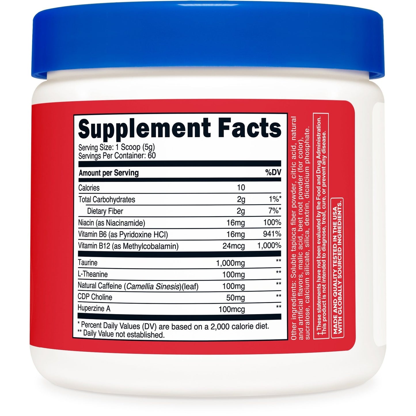 Nutricost Energy Complex Powder – Fruit Punch Flavor, 60 Servings (300g)