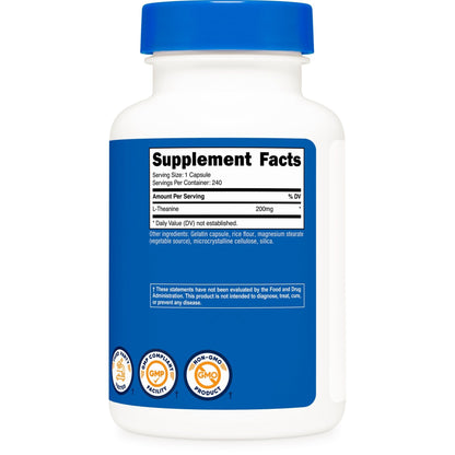 Nutricost L-Theanine 200mg – Double Strength, 240 Capsules