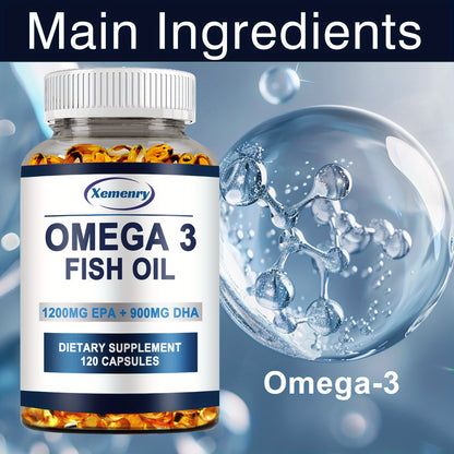 Omega 3 Fish Oil – EPA & DHA Support for Eye, Bone & Joint Health (120 Softgels)