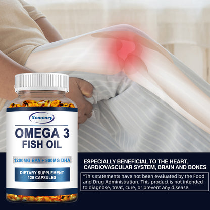Omega 3 Fish Oil – EPA & DHA Support for Eye, Bone & Joint Health (120 Softgels)