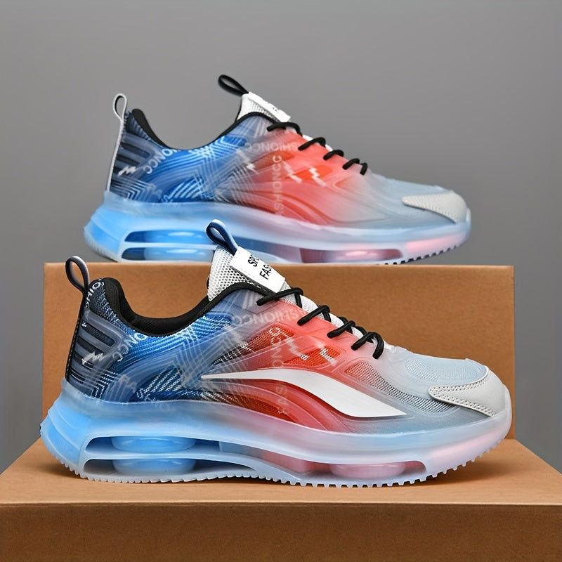 Men’s Gradient Color Running Shoes – Breathable, Non-Slip Sneakers with Shock Absorption