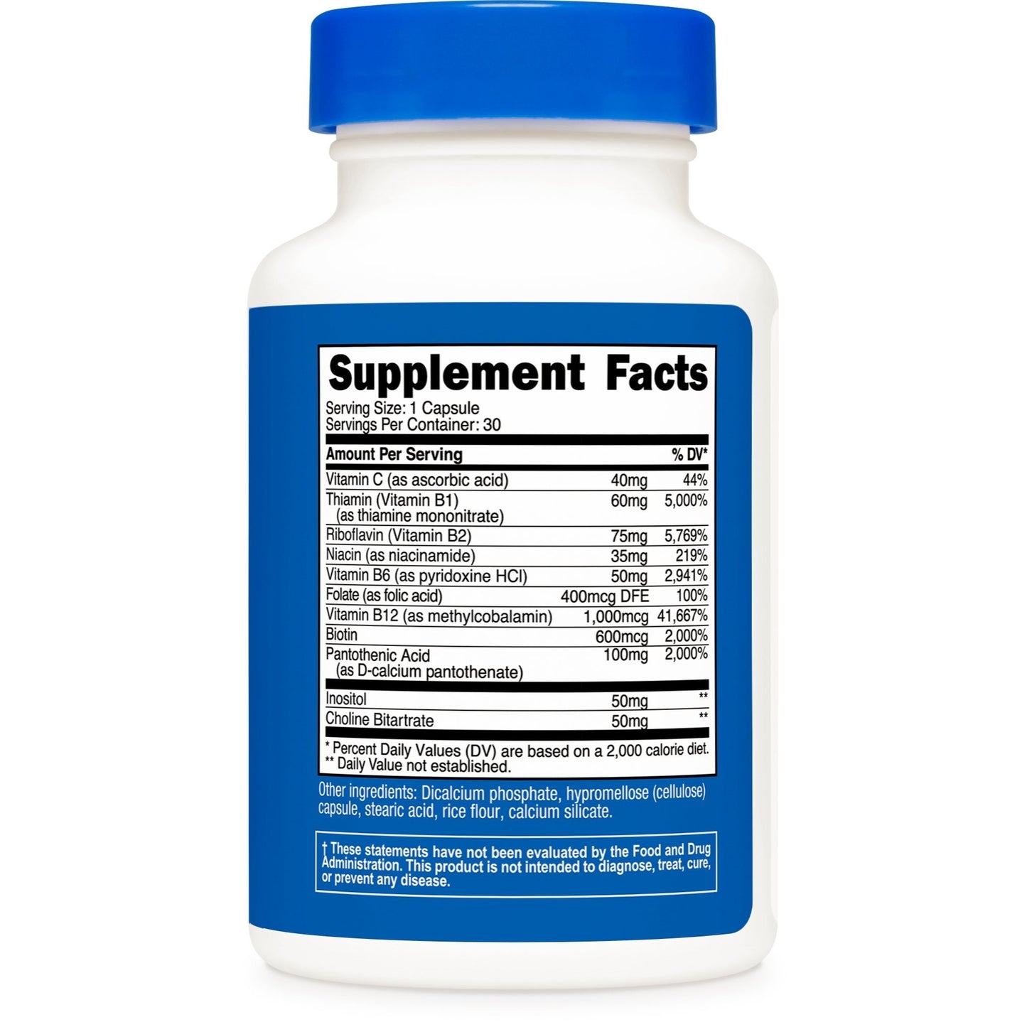 Nutricost High Potency Vitamin B Complex – 462mg, 30 Capsules