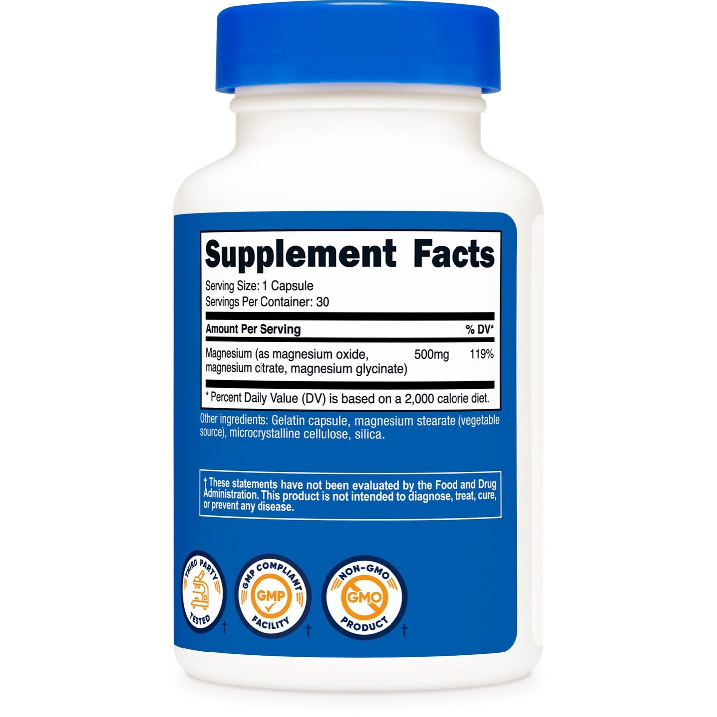 Nutricost Magnesium Complex – 500mg, 30 Capsules (Oxide, Citrate & Glycinate)