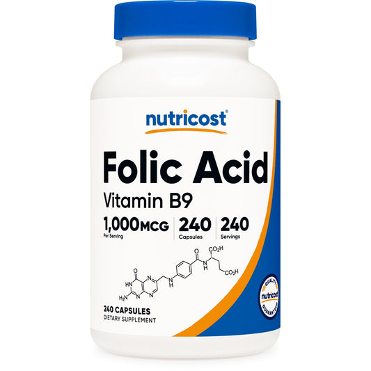 Nutricost Folic Acid (Vitamin B9) 1000 mcg, 240 Capsules