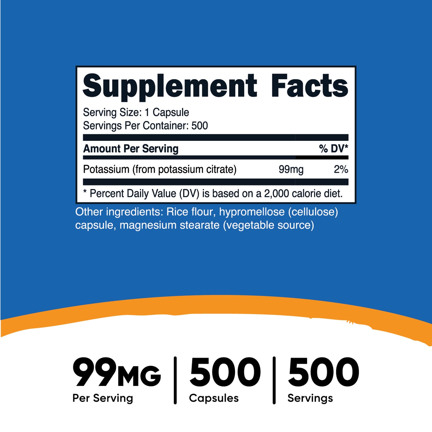 Nutricost Potassium Citrate 99mg – 500 Capsules
