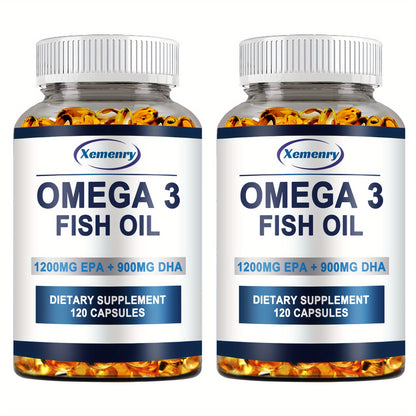 Omega 3 Fish Oil – EPA & DHA Support for Eye, Bone & Joint Health (120 Softgels)