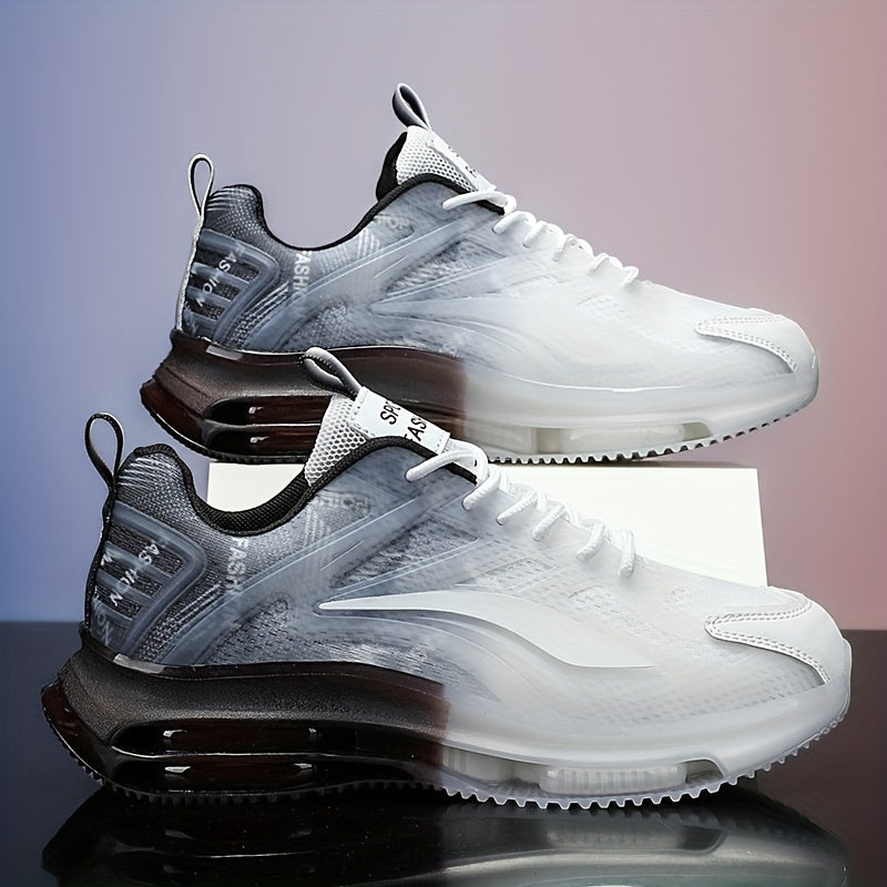 Men’s Gradient Color Running Shoes – Breathable, Non-Slip Sneakers with Shock Absorption