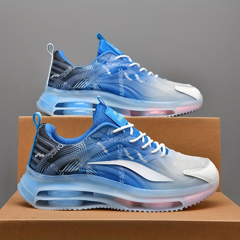 Men’s Gradient Color Running Shoes – Breathable, Non-Slip Sneakers with Shock Absorption