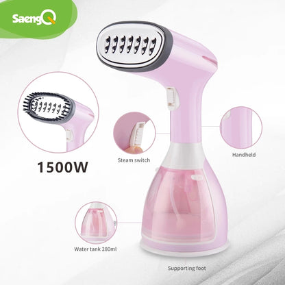 Handheld Garment Steamer 1500W – Portable Fast-Heat Fabric Steam Iron for Clothes