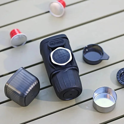 Outdoor Portable Hand Pressed Coffee Machine Camping Field Capsule Coffee Powder Home Travel Small Espresso Machine