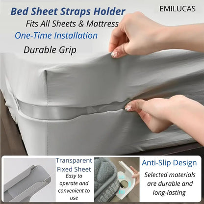 Universal Bedsheet Corner Tightener Clips – Invisible Heavy-Duty Mattress Sheet Holder Straps