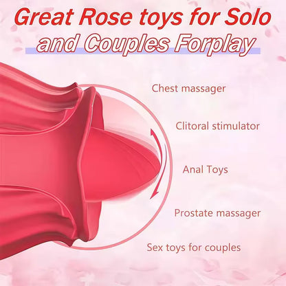 Rose Tongue Vibrator – G-Spot & Clitoral Oral-Style Stimulator (Adult 18+)