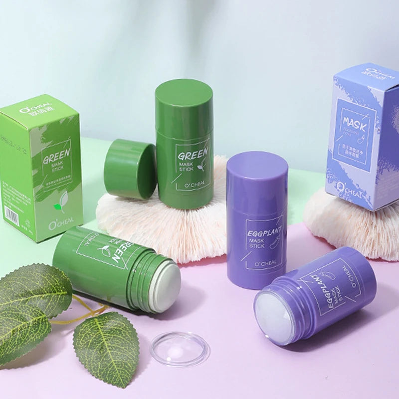 Solid Facial Mask Stick Green Tea Honey Peach Charcoal Eggplant – Pore Cleaning & Moisturizing