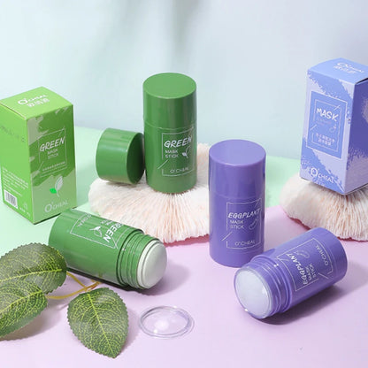 Solid Facial Mask Stick Green Tea Honey Peach Charcoal Eggplant – Pore Cleaning & Moisturizing