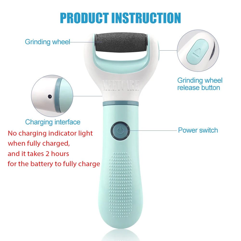 Electric Foot Grinder Wireless Pedicure Tool – Waterproof Callus & Dead Skin Remover
