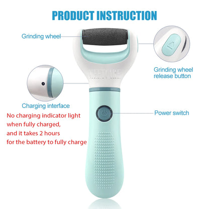 Electric Foot Grinder Wireless Pedicure Tool – Waterproof Callus & Dead Skin Remover