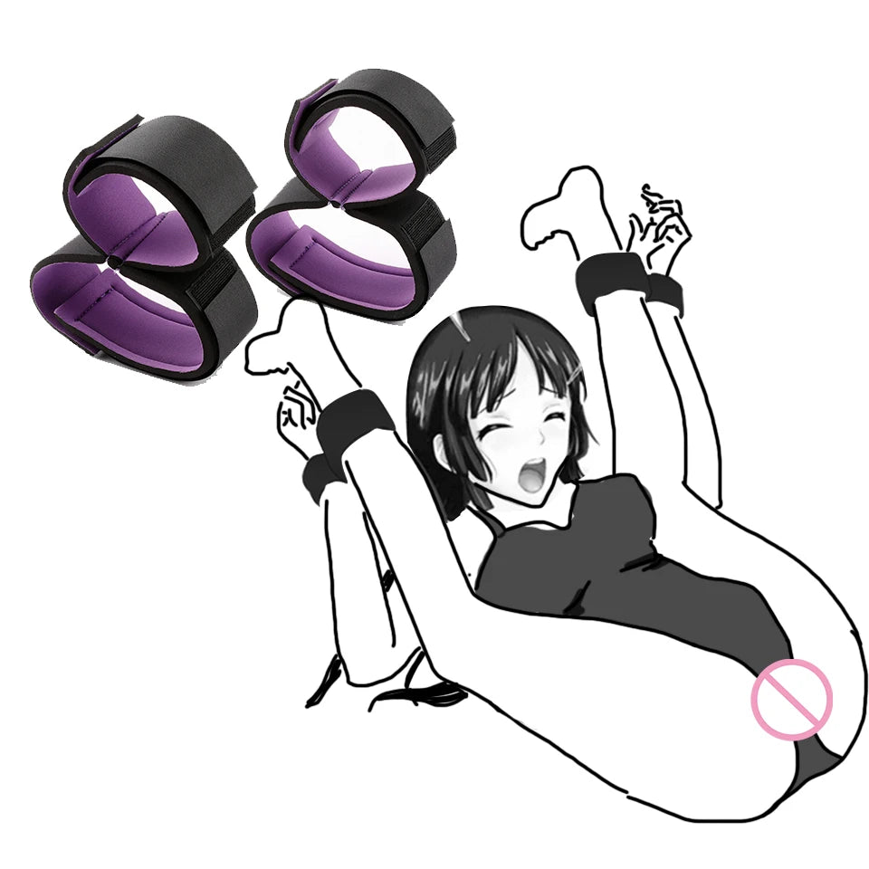 BDSM Bondage Harness Set – Adjustable Wrist & Ankle Cuffs with Mouth Gag for Couples Roleplay