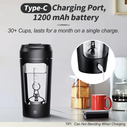 650ml USB Electric Protein Shaker Bottle – Rechargeable Automatic Mixing Cup for Gym & Fitness