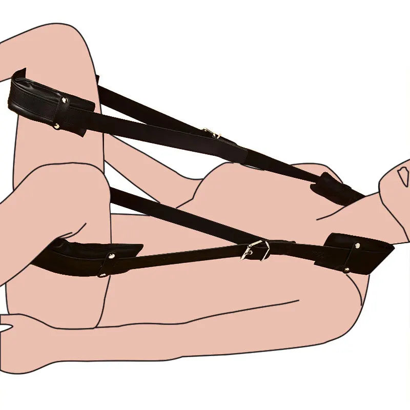 BDSM Bondage Harness Set – Adjustable Wrist & Ankle Cuffs with Mouth Gag for Couples Roleplay