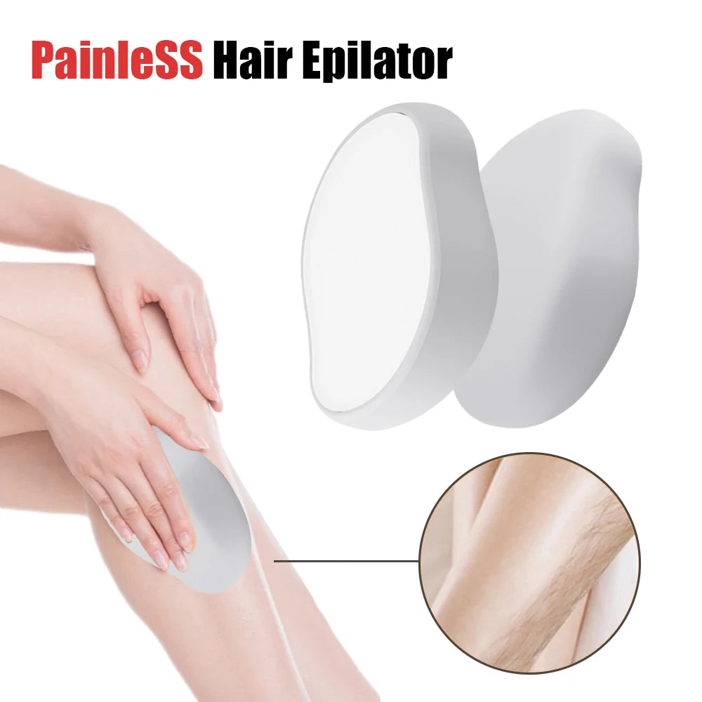 Crystal Hair Removal Eraser – Painless Reusable Glass Depilation Tool for Smooth Skin