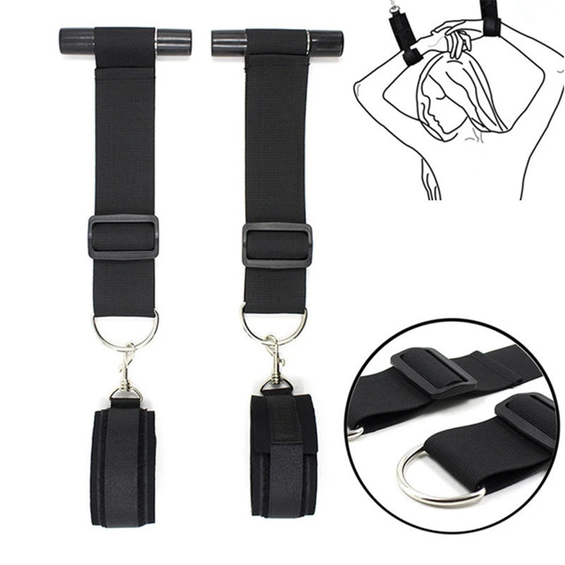 BDSM Bondage Harness Set – Adjustable Wrist & Ankle Cuffs with Mouth Gag for Couples Roleplay