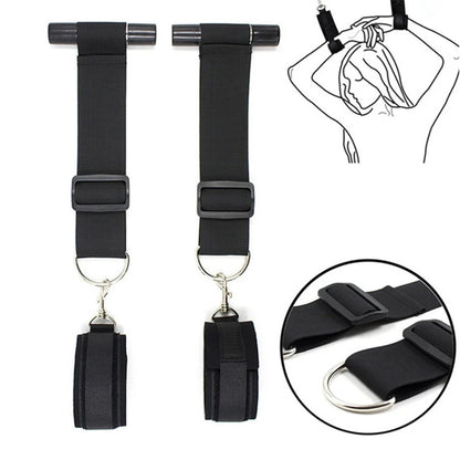 BDSM Bondage Harness Set – Adjustable Wrist & Ankle Cuffs with Mouth Gag for Couples Roleplay