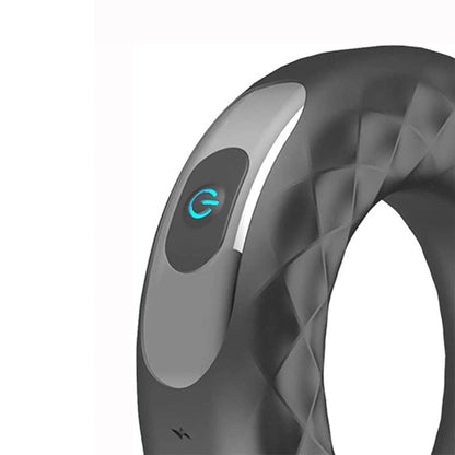 USB Rechargeable Silicone Cock Ring Vibrator Locks Toy
