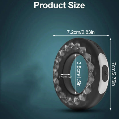 USB Rechargeable Silicone Cock Ring Vibrator Locks Toy