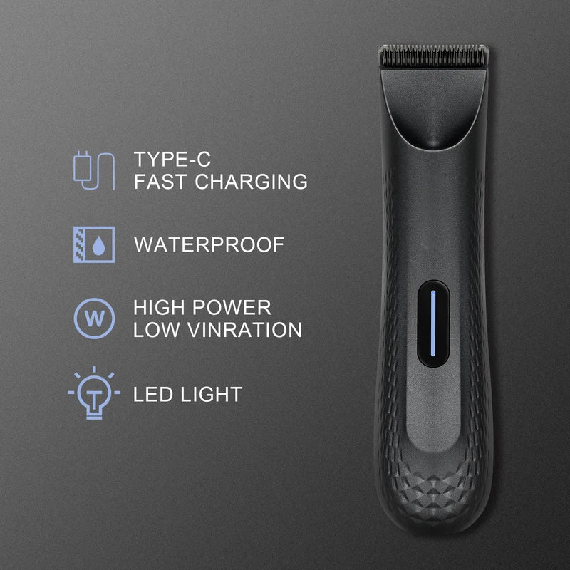 Electric Groin Hair Trimmer for Men,Body Groomer & Pubic Waterproof Hair Trimmer