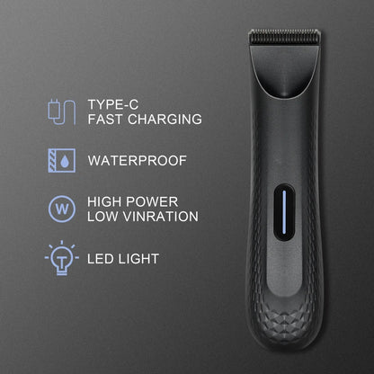 Electric Groin Hair Trimmer for Men,Body Groomer & Pubic Waterproof Hair Trimmer