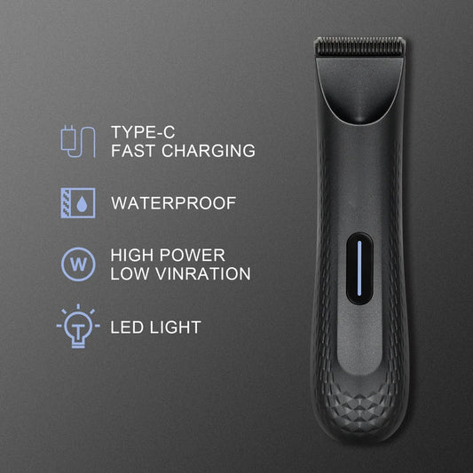 Electric Groin Hair Trimmer for Men,Body Groomer & Pubic Waterproof Hair Trimmer