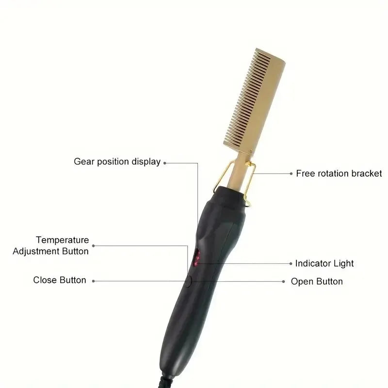 Professional Anti Frizz Electric Straightening Hot Comb