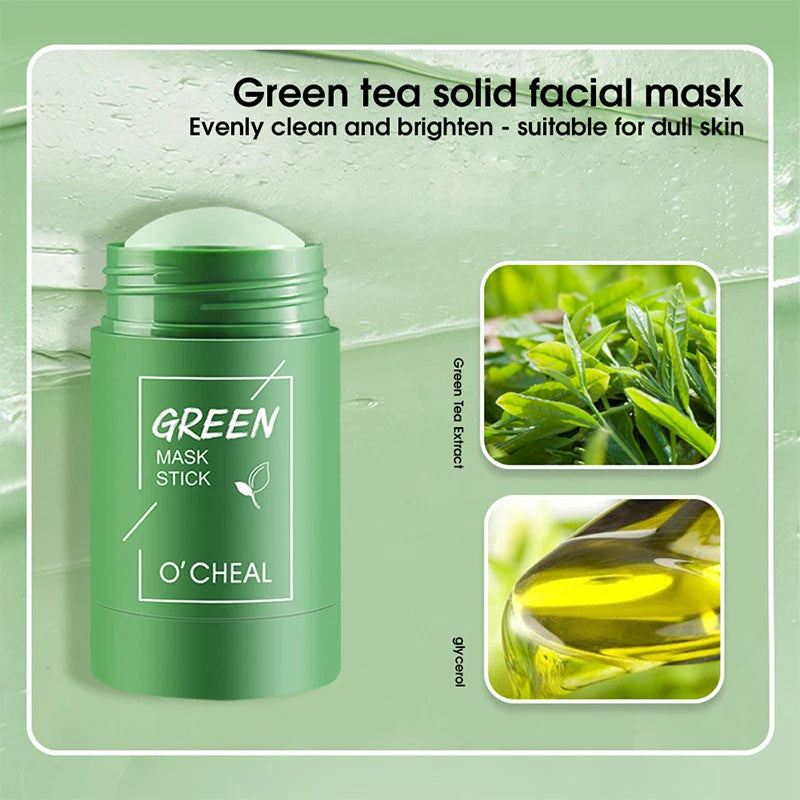 Solid Facial Mask Stick Green Tea Honey Peach Charcoal Eggplant – Pore Cleaning & Moisturizing