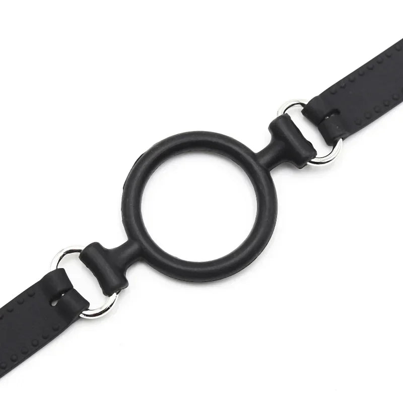 Silicone O-Ring Gag Strap – Adjustable Open Mouth Bite Gag for BDSM Roleplay & Couples Play