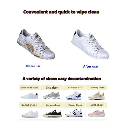 Shoes Cleaner Wipes for Sneakers – Portable Disposable Cleaning Cloths for White Shoes
