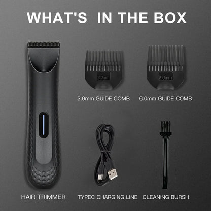Electric Groin Hair Trimmer for Men,Body Groomer & Pubic Waterproof Hair Trimmer