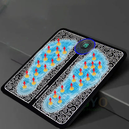 Foot Massager Sole Pad – EMS Muscle Stimulation with 8 Modes & 19 Levels, USB Rechargeable