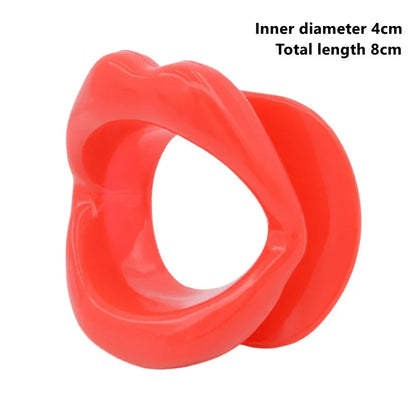 Silicone O-Ring Gag Strap – Adjustable Open Mouth Bite Gag for BDSM Roleplay & Couples Play
