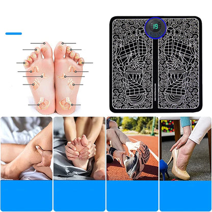 Foot Massager Sole Pad – EMS Muscle Stimulation with 8 Modes & 19 Levels, USB Rechargeable