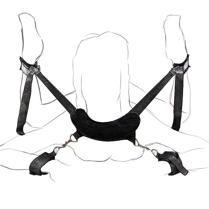 BDSM Bondage Harness Set – Adjustable Wrist & Ankle Cuffs with Mouth Gag for Couples Roleplay