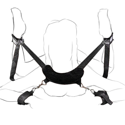 BDSM Bondage Harness Set – Adjustable Wrist & Ankle Cuffs with Mouth Gag for Couples Roleplay