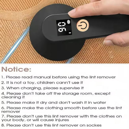 USB Rechargeable Hair Removal Ball – Portable Lint & Fabric Shaver with Digital Display
