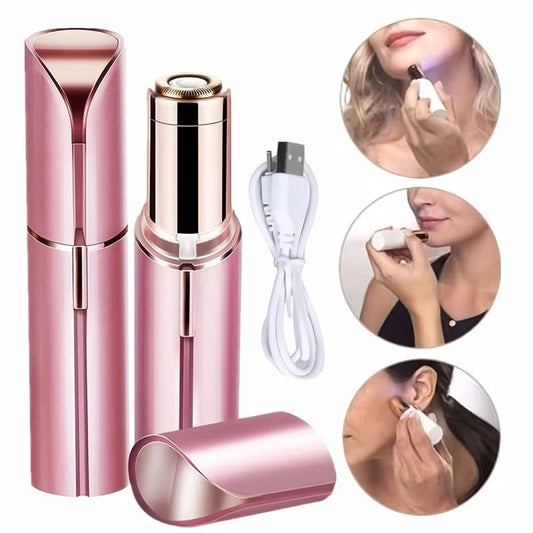 4-in-1 Electric Facial Epilator Lipstick Shaver USB – Women’s Face Hair Remover