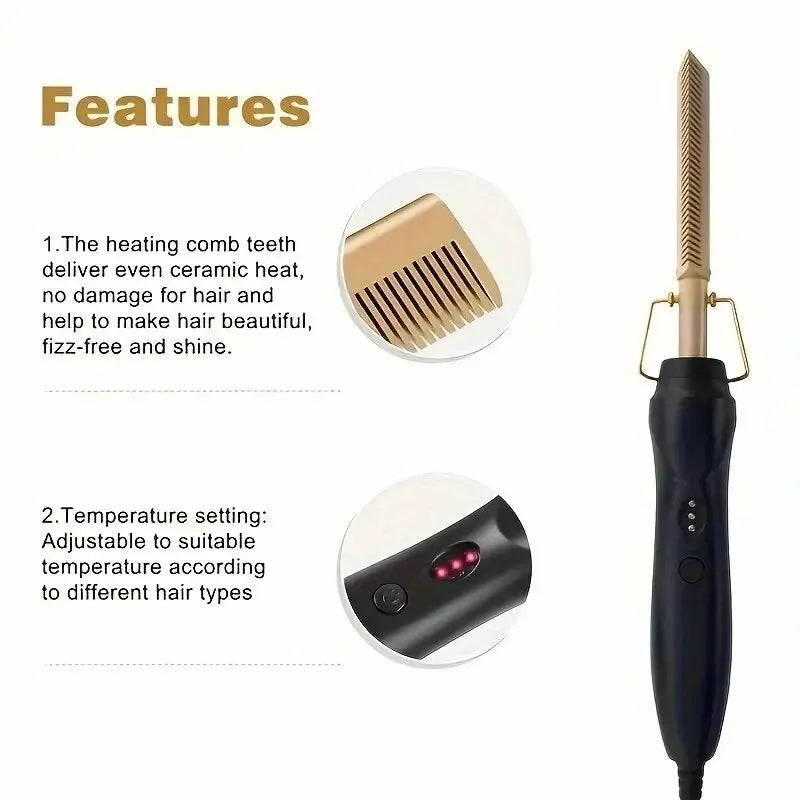 Professional Anti Frizz Electric Straightening Hot Comb