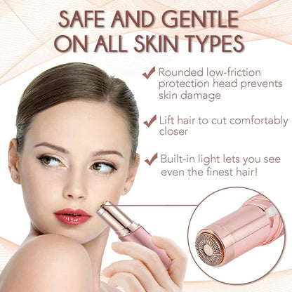 4-in-1 Electric Facial Epilator Lipstick Shaver USB – Women’s Face Hair Remover