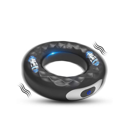 USB Rechargeable Silicone Cock Ring Vibrator Locks Toy