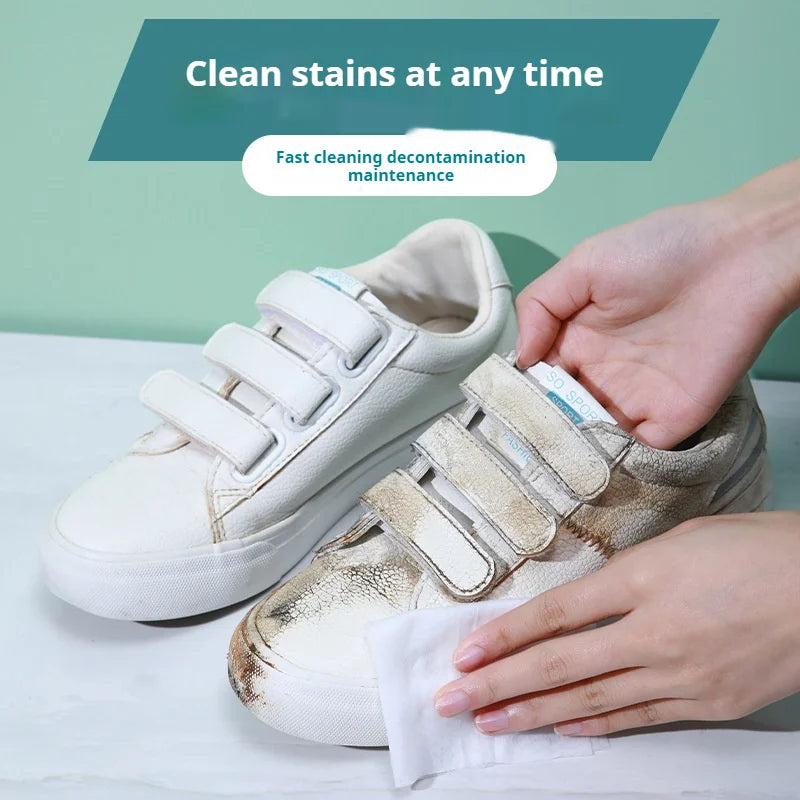 Shoes Cleaner Wipes for Sneakers – Portable Disposable Cleaning Cloths for White Shoes