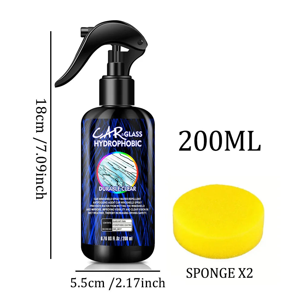 Water Repellent Anti-Rain Spray for Car Glass – Hydrophobic Windshield & Mirror Coating