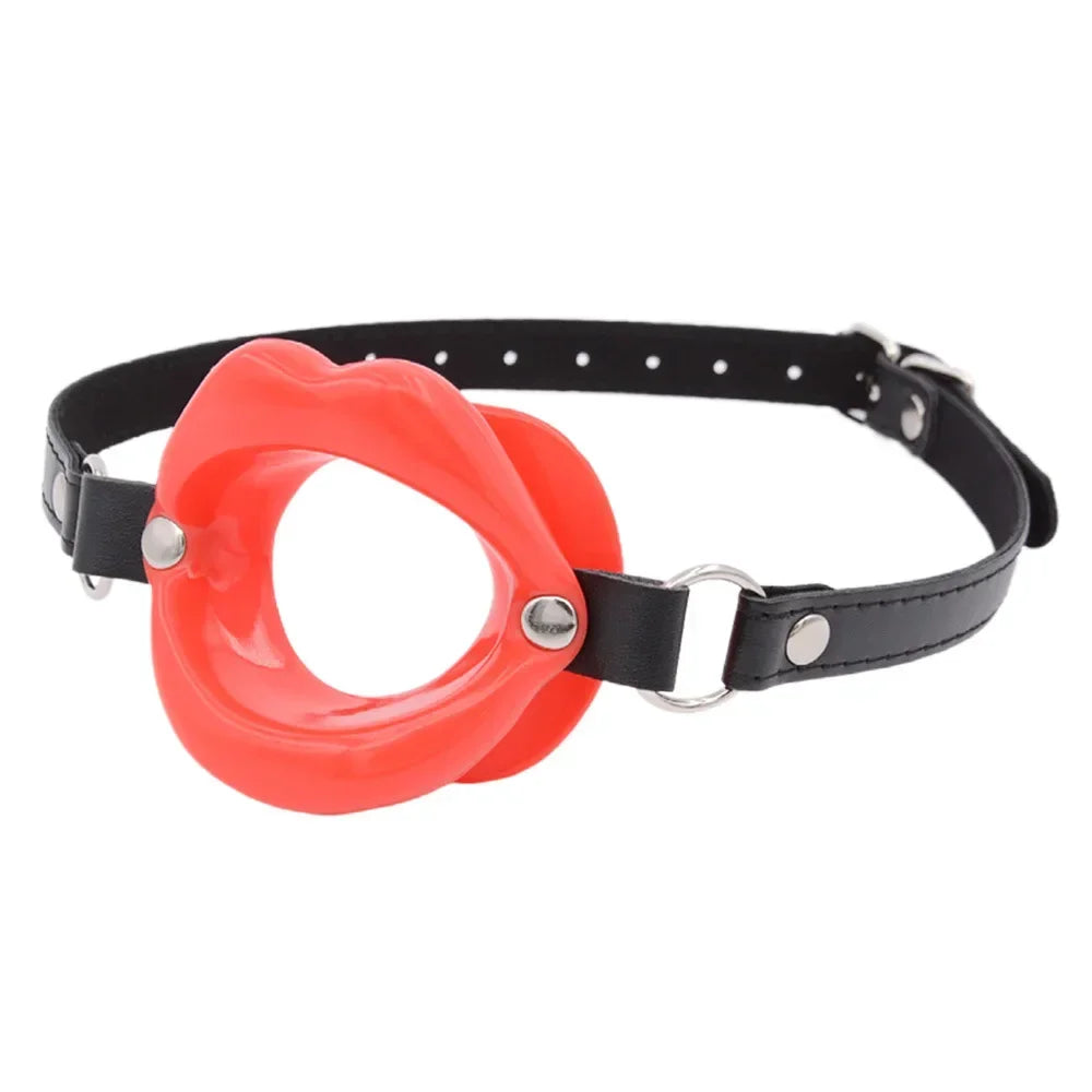 Silicone O-Ring Gag Strap – Adjustable Open Mouth Bite Gag for BDSM Roleplay & Couples Play