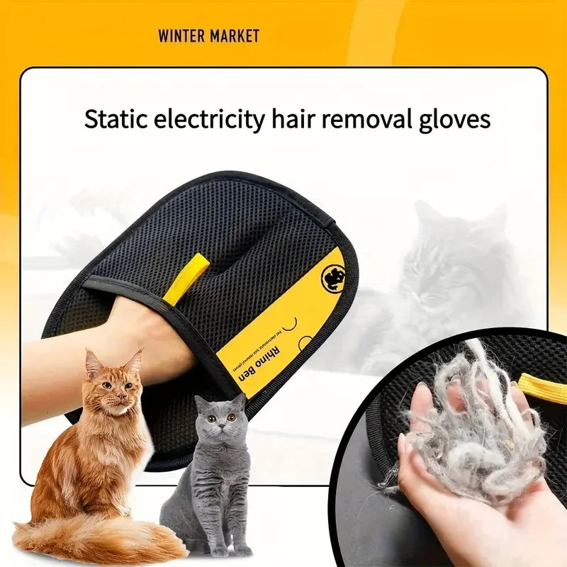 2-Pack Reusable Lint Remover Brushes & Static Glove – Pet Hair Remover for Furniture & Clothing